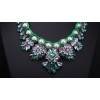 N-3779 European Style Gun Black Alloy Faux Pearl Handcraft Chain Crystal Rhinestone Resin Gem Flowers Choker Necklace