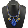 N-3780 European Style Gold Plated Alloy Resin Gem Snake Chain  Rose Flower Drop Pendant Necklace