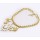N-3780 European Style Gold Plated Alloy Resin Gem Snake Chain  Rose Flower Drop Pendant Necklace