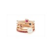 R-1119 Korea Style Gold Plated Letter D Rhinestone Pearl 5Pieces Rings Set