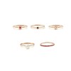 R-1119 Korea Style Gold Plated Letter D Rhinestone Pearl 5Pieces Rings Set