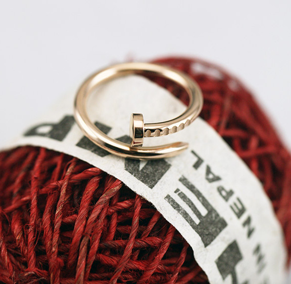 R1121 Korea Style Gold Silver Plated Screw Nail Ring Sets For Women