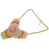 N-3784 European Style Gold Plated Alloy Colorful Resin Gem Flower Crystal Statement Necklace