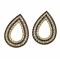 E-3074 European Style Gold Plated Alloy  Hollow Out Enamel Beads PearlRhinestone Drop Stud Earring