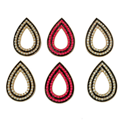 E-3074 European Style Gold Plated Alloy  Hollow Out Enamel Beads PearlRhinestone Drop Stud Earring