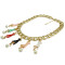 N-3786 European Style Gold Plated CCB Link Chain  Enamel Hands Pearl Tassels Necklace