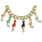 N-3786 European Style Gold Plated CCB Link Chain  Enamel Hands Pearl Tassels Necklace