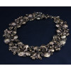N-3790 European Style Vintage Golden Alloy Clear Grey Rhinestone Round Crystal Flower Choker Necklace