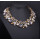 N-3790 European Style Vintage Golden Alloy Clear Grey Rhinestone Round Crystal Flower Choker Necklace