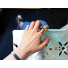 R-1124 Korea Style Gold Silver Plated Alloy  Rhinestone Bowknot Wide Ring
