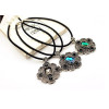 N-3798 European Style Black Chain Hollow Out Rhinestone Crystal Cross Pendant Necklace