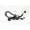 F-0143-G F-0143-S Korea Style Silver Gold Plated Link Chain Black Silk Hair band Hair Accessory