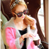 F-0142  Korea Style Silver Plated Link Chain Pearl Crystal Rhinestone Flower Hair band Hair Accessory
