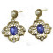 E-3082 Vintage style Bronze Alloy Pearl Crystal Hollow Out Flower Dangle Earrings