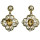 E-3082 Vintage style Bronze Alloy Pearl Crystal Hollow Out Flower Dangle Earrings