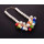 N-3765 Europe Style Gold Plated Alloy Link Chain Multicolor Pearl Chain Crystal Drop Tassels Pendant Necklace