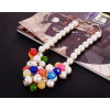 N-3765 Europe Style Gold Plated Alloy Link Chain Multicolor Pearl Chain Crystal Drop Tassels Pendant Necklace