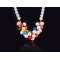 N-3765 Europe Style Gold Plated Alloy Link Chain Multicolor Pearl Chain Crystal Drop Tassels Pendant Necklace