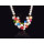 N-3765 Europe Style Gold Plated Alloy Link Chain Multicolor Pearl Chain Crystal Drop Tassels Pendant Necklace