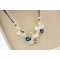 N-3808 Korea Style Bohemian Exaggerated Short Chain Opal Crystal Hollow Out Big Flowers choker necklace