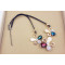 N-3808 Korea Style Bohemian Exaggerated Short Chain Opal Crystal Hollow Out Big Flowers choker necklace