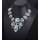N-3806 Europe Style Bronze Alloy  Resin Gem Crystal Flower Choker Necklace