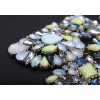 N-3806 Europe Style Bronze Alloy  Resin Gem Crystal Flower Choker Necklace