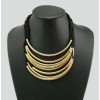 N-3560 European style golden crescent multilayer thin wine red/black ribbon short chain clavicle necklace