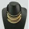 N-3560 European style golden crescent multilayer thin wine red/black ribbon short chain clavicle necklace