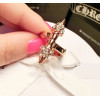 R-1125 Punk Style Silver gold Plated Alloy Rhinestone Rivets Ring 2 Colors #5