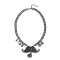 N-3821 New Fashion Black Alloy Chain Rhinestone Crystal Pearl Tassels Mustache Pendant Necklace