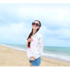 K-0007 Women Long Sleeve Candy Color Beach Smile Breathe freely Uv Sun-protective Clothing Coat Upper Garment