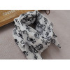 C-0067 New Coming Print White Black Crown Skull Chiffon Scarves Shawl