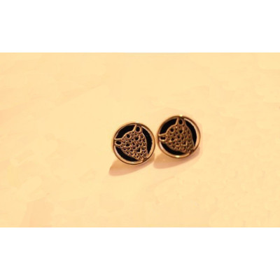 E-3088 Fashion style Gold Plated Alloy Hollow Out Leopard Head Button Ear Stud