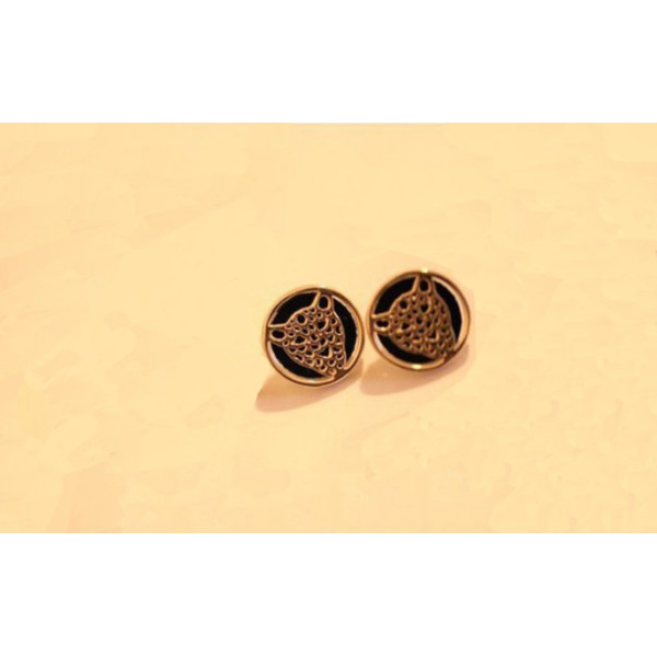 E-3088 Fashion style Gold Plated Alloy Hollow Out Leopard Head Button Ear Stud
