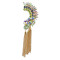 E-3090 Fashion style Gold Plated Alloy Crystal Feather Shape Long Tassels Ear Cuff Ear Stud