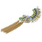 E-3090 Fashion style Gold Plated Alloy Crystal Feather Shape Long Tassels Ear Cuff Ear Stud