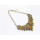N-3829 Vintage Style Bronze Alloy Brown Rhinestone Leaves Shape Pendant Necklace