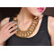 N-3830 Vintage Style Bronze Alloy Beads Rivets Shape Hollow Out Collar Necklace