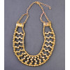 N-3830 Vintage Style Bronze Alloy Beads Rivets Shape Hollow Out Collar Necklace