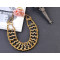 N-3830 Vintage Style Bronze Alloy Beads Rivets Shape Hollow Out Collar Necklace