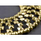 N-3830 Vintage Style Bronze Alloy Beads Rivets Shape Hollow Out Collar Necklace