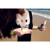 N-3827 Korea style gold metal white link chain multielement cream owls heart ball pendants short necklace