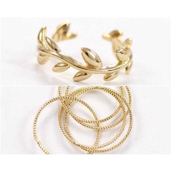 R-1128 Korea Style Silver gold Plated Alloy Circles Opened Leaves  Rings Set 2 Colors