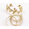 R-1128 Korea Style Silver gold Plated Alloy Circles Opened Leaves  Rings Set 2 Colors