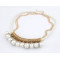 N-3620 Fashion charms Gold Plated Alloy Multilayer Chains Pearl Tassels Choker Necklace