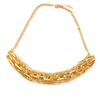 N-3836 European Style Gold Plated Alloy Snake  Link Chain Choker Necklace