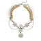 N-3835 European Style Silver Gold Plated Alloy  Pearl Rhinestone multilayer Chains Crystal Flower Choker Necklace