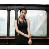 N-3835 European Style Silver Gold Plated Alloy  Pearl Rhinestone multilayer Chains Crystal Flower Choker Necklace