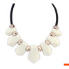 N-3849 New Design European Black Chain Big Resin Gem Geometry Pendant Necklace